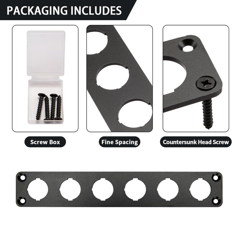 SDAQGE Switch Panel, Round 12 Volt Marine Switch Panel Aluminum Waterproof Rocker Switch Panel for Car Truck Marine Boat Rv Vehicle (6 Way) - Image 3